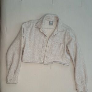 Aritzia Fleece Cropped Button Up